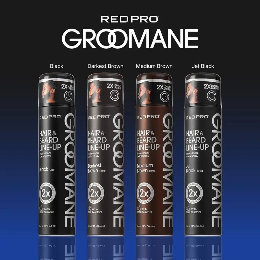 RED PRO GROOMANE Temporary Color Spray for Hair & Beard Line-Up