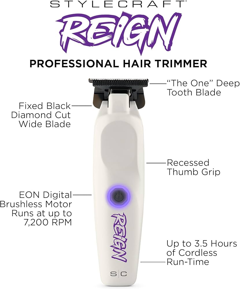 StyleCraft Reign Cordless Clipper, Trimmer & Blower Combo Set | SC422W + SC620W + SC333B