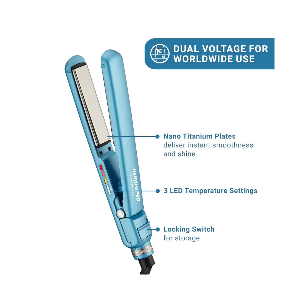 BaBylissPRO Nano Titanium 1" Compact & 1" Ultra-Thin Full SIze Flat Iron Value Set | BNTPP84