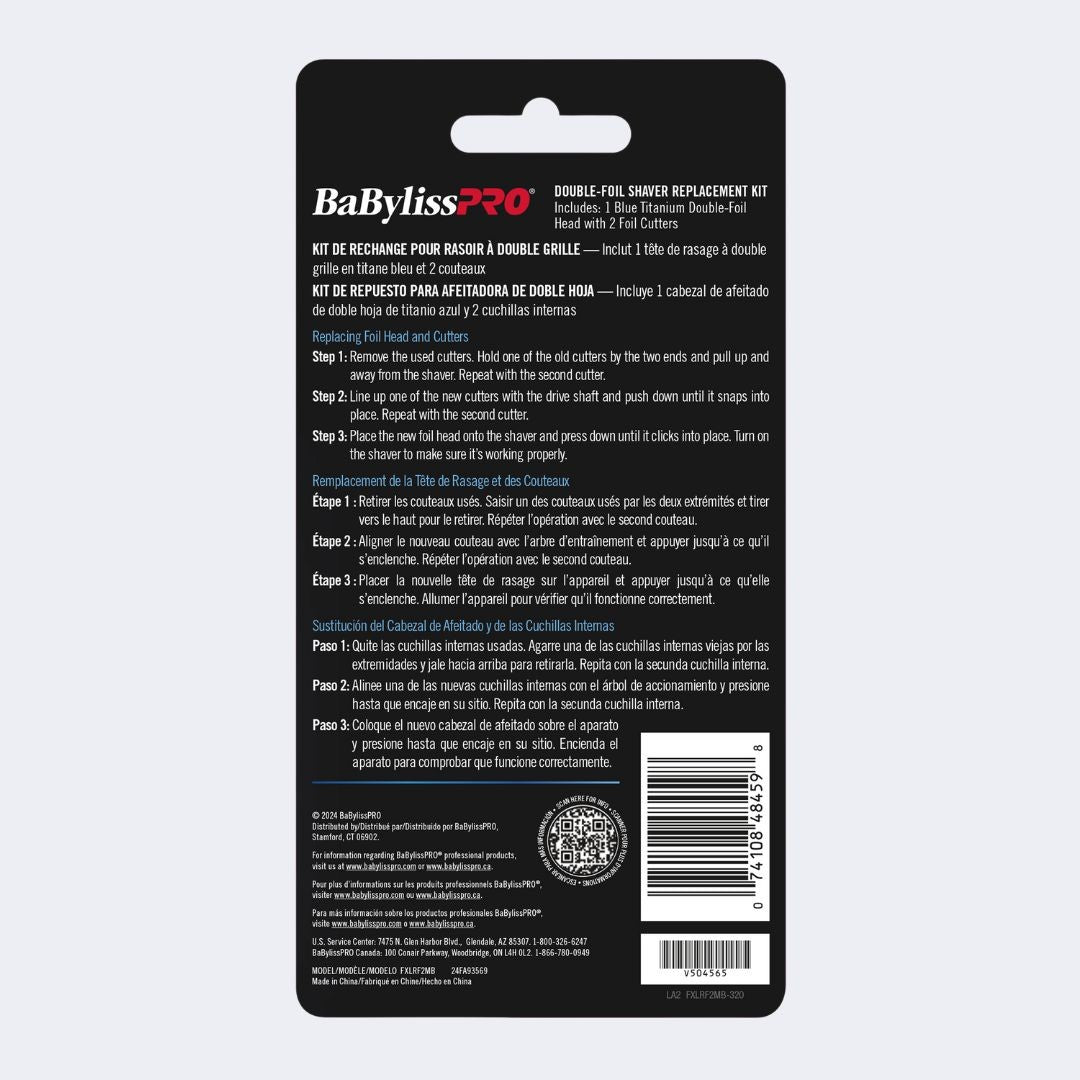 BaBylissPRO UVFOIL Matte Black Double-Foil Shaver Replacement Kit
