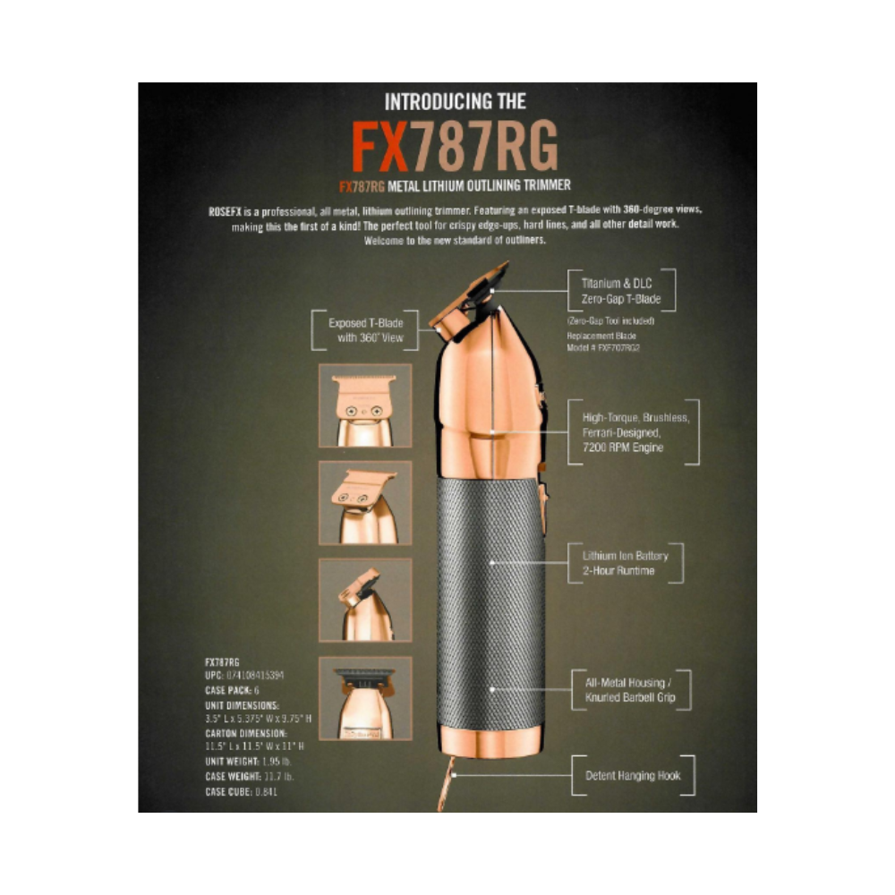 BaBylissPRO ROSEFX+ Clipper & Outlining Trimmer Combo | FX870NRG & FX787RG