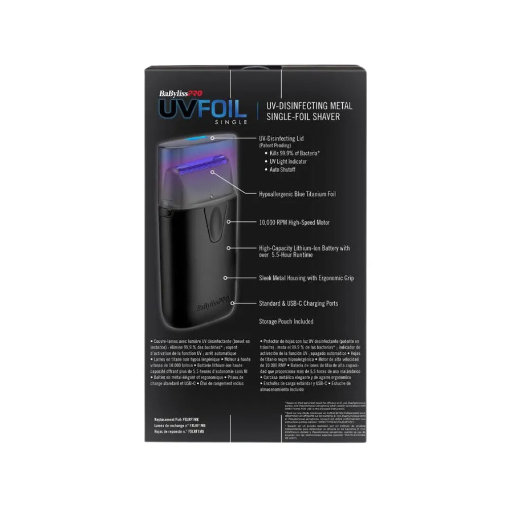 BaBylissPRO UVFoil Single Shaver Black | FXLFS1MB