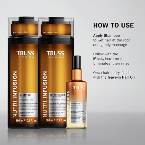 TRUSS Nutri Infusion Hair Mask - Deep Conditioning Treatment for Dry, Damaged, or Chemically Treated Hair with Myrica Fruit Wax - Restores Lipids, Hyd