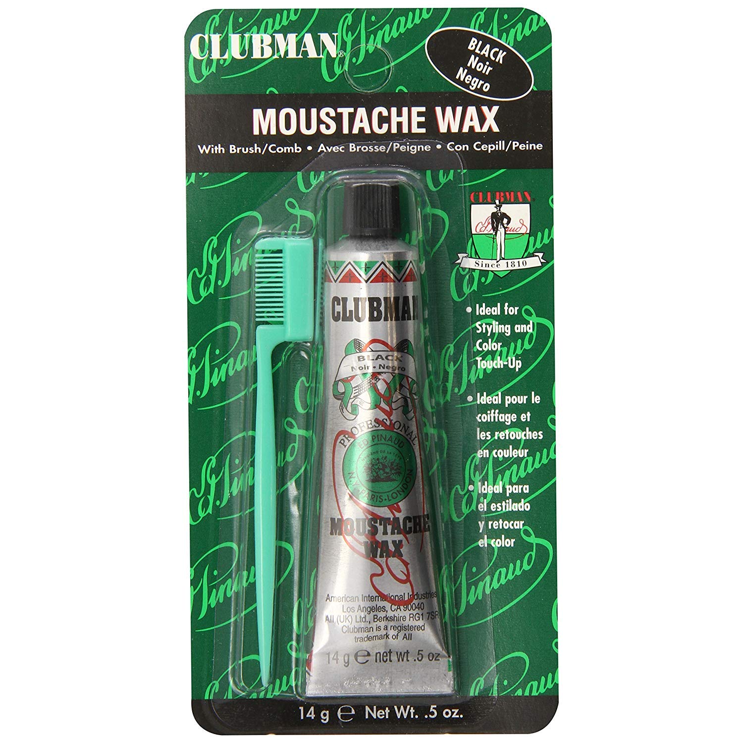 Clubman Moustache Wax Black 0.5 oz.