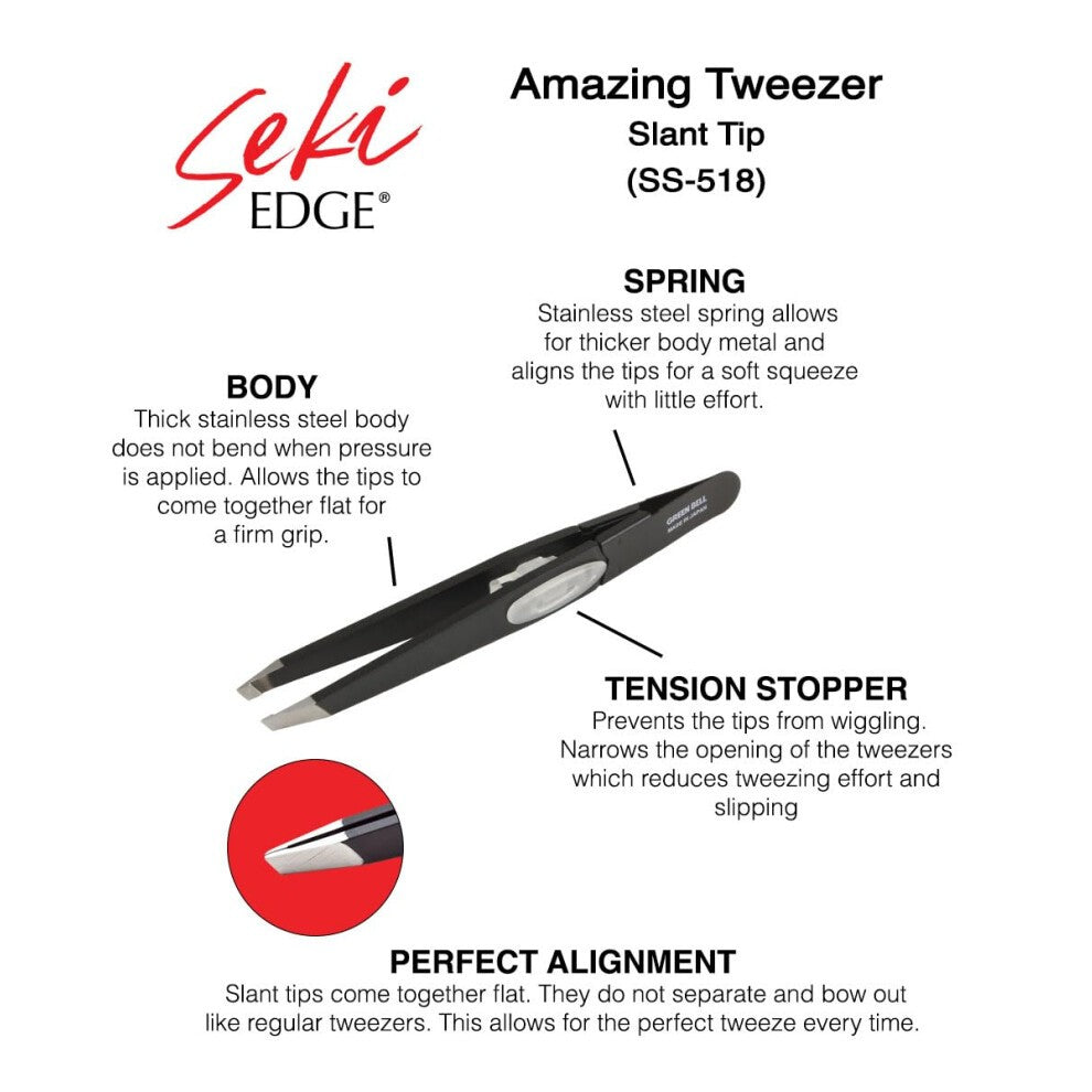 SEKI EDGE TWEEZER SLANT TIP | SS-518