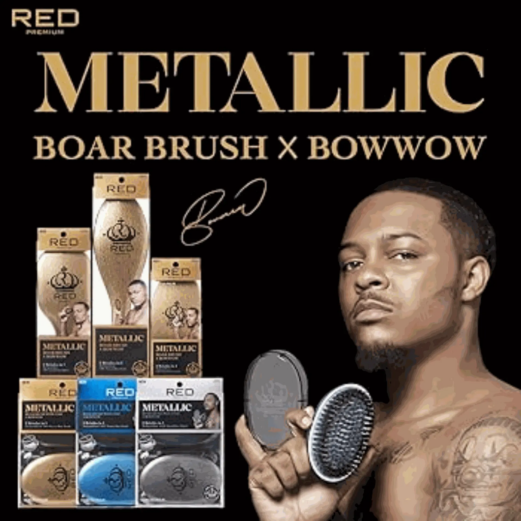RED BY KISS METALLIC BOAR BRUSH X BOWWOW | BR09