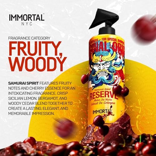 Immortal NYC Reserve Samurai Spirit  Premier After Shave for Men  17 Oz- Moisturizing & Refreshing- Spicy Floral Scent  Men's Cologne