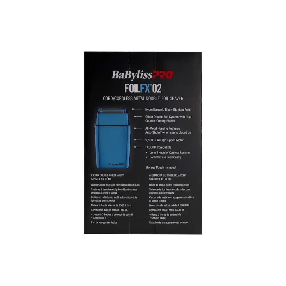 BaBylissPRO FOILFX02 Limited Edition All-Metal Double-Foil Shaver | Blue