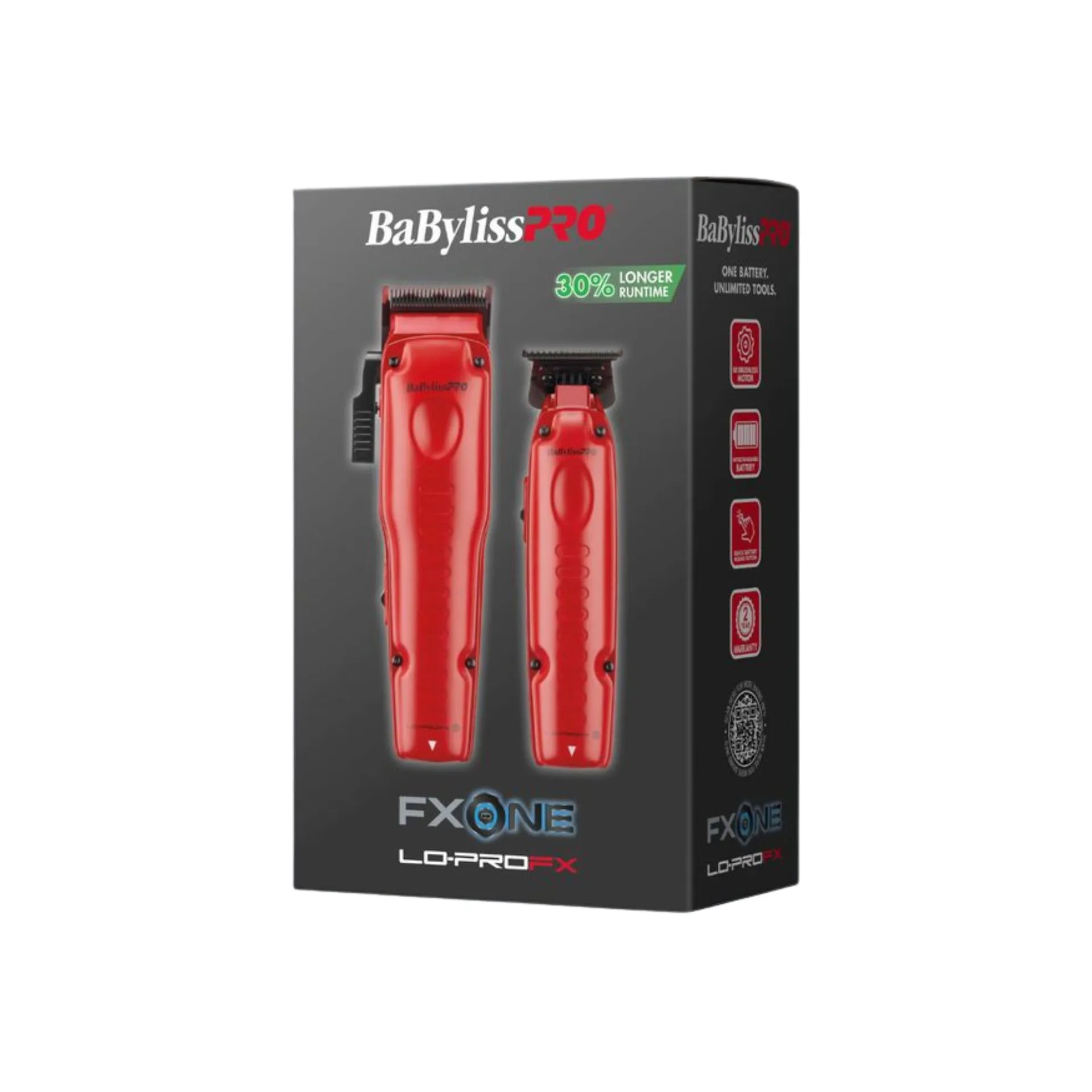 BaBylissPRO FXONE Lo-ProFX Limited Edition Matte Red Clipper-Trimmer & Boosted Battery | FX129MRPK