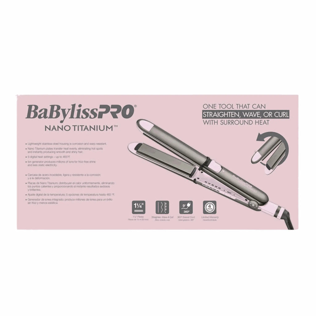BABYLISSPRO NANO TITANIUM LIMITED EDITION 1.25" PRIMA3000 STAINLESS STEEL STYLING IRON | BNT3000TPK
