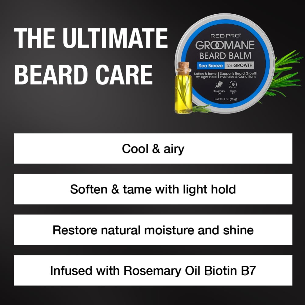 Red Pro Groomane Beard Balm Light Hold