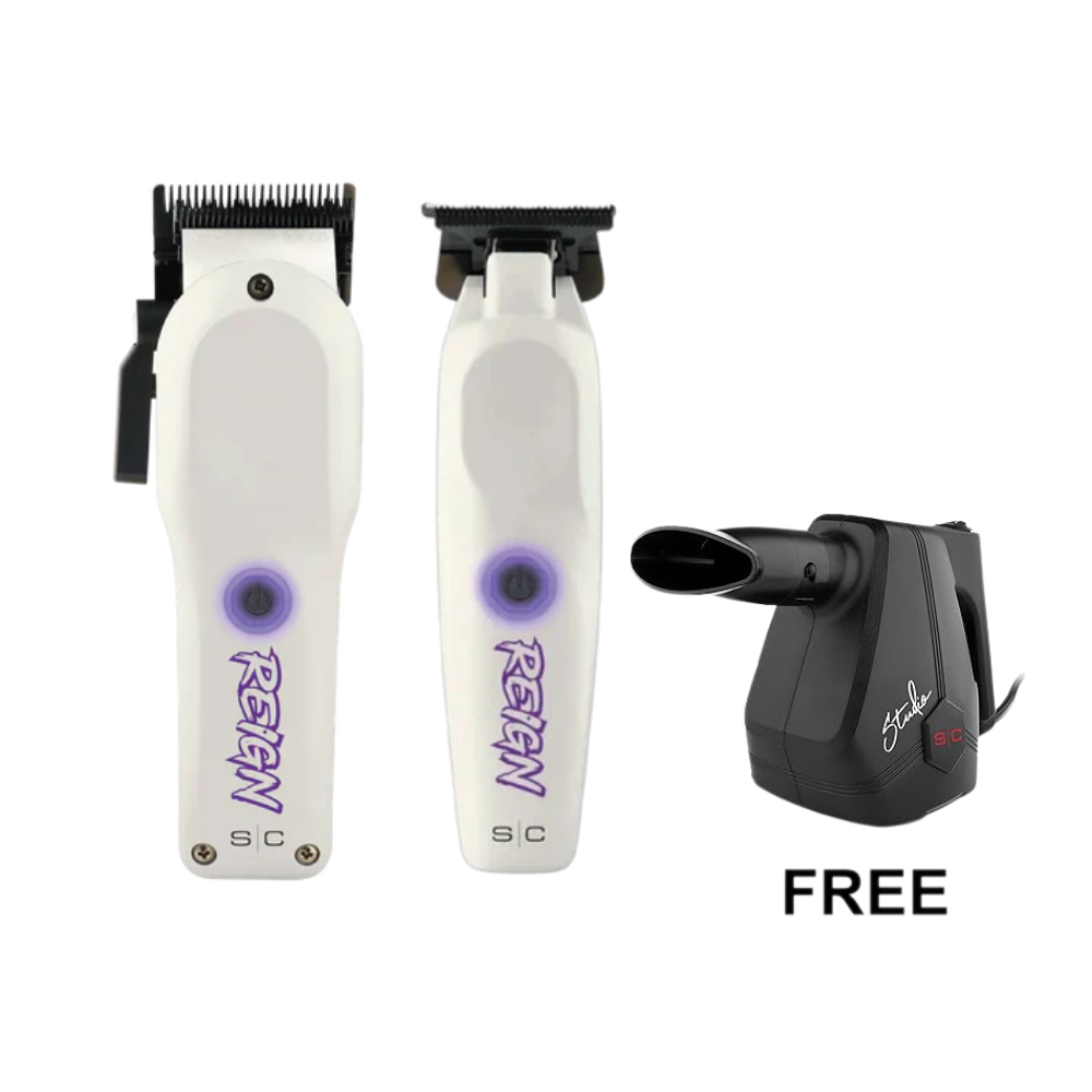 StyleCraft Reign Cordless Clipper, Trimmer & Blower Combo Set | SC422W + SC620W + SC333B