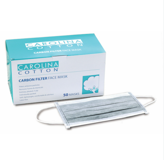 Carolina Cotton Carbon filter Face Mask | 50Pc | 400606