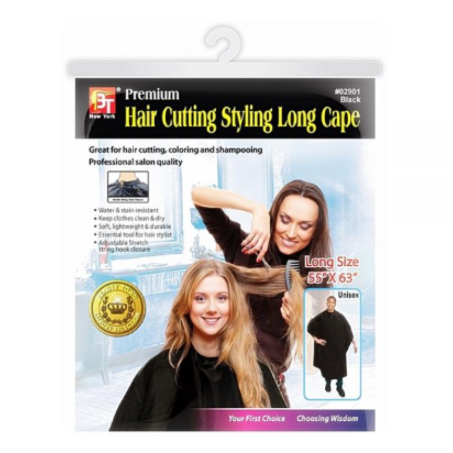 Beauty Town Luxury Hair Cutting Styling Long Cape | Black | 02901