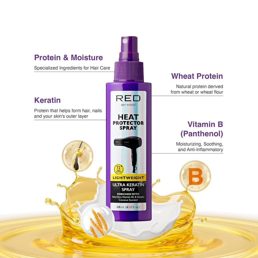 RED BY KISS HEAT PROTECTOR ULTRA KERATIN SPRAY FOR THERMAL PROTECTION | HPT05D