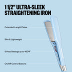 BABYLISSPRO NANO TITANIUM 1.5" ULTRA-SLEEK STRAIGHTENING IRON ICED BLUE | BNT131TLB