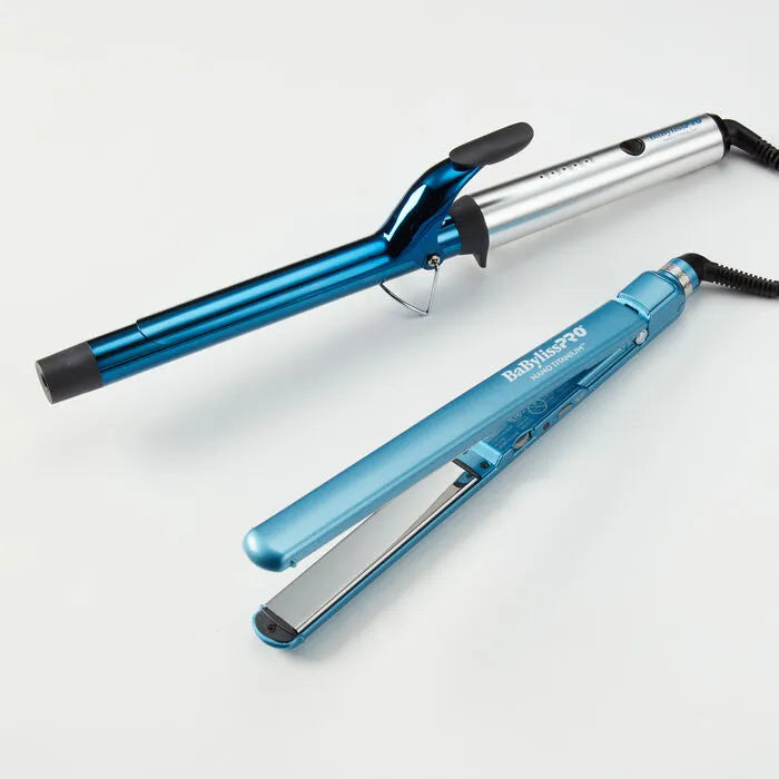 BABYLISSPRO NANO TITANIUM 1" CURLING IRON & ULTRA-THIN FLAT IRON PACK | BNTPP62UC