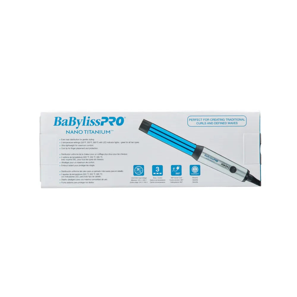 BABYLISSPRO NANO TITANIUM COMPACT TRAVEL CURLING WAND 1" | BNTMWUC