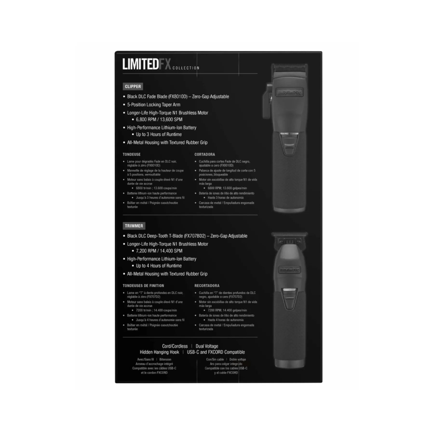 BabylissPro FX Limited Collection Duo Clipper & Trimmer | Black