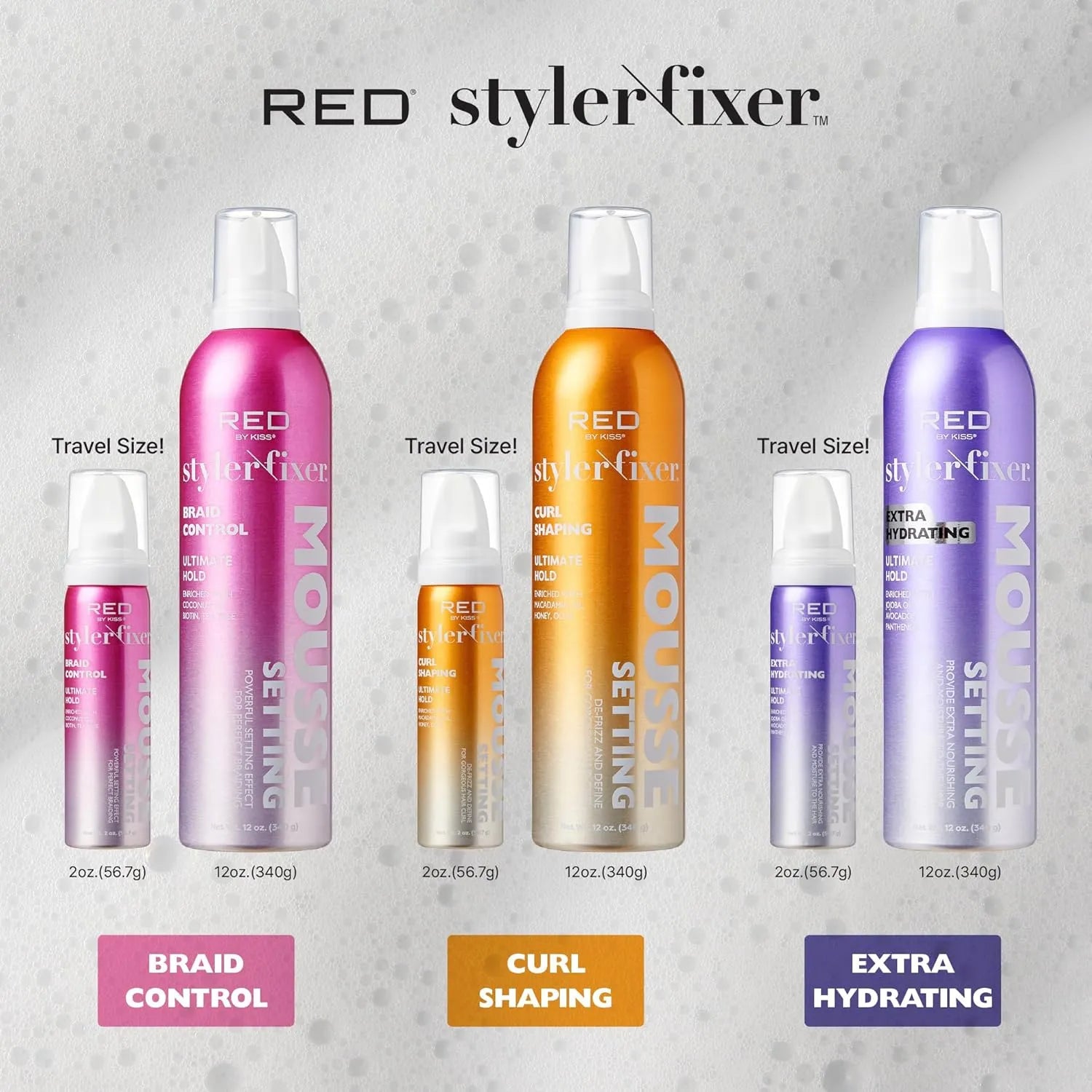 RED BY KISS STYLER FIXER SETTING MOUSSE BRAID CONTROL | STM06