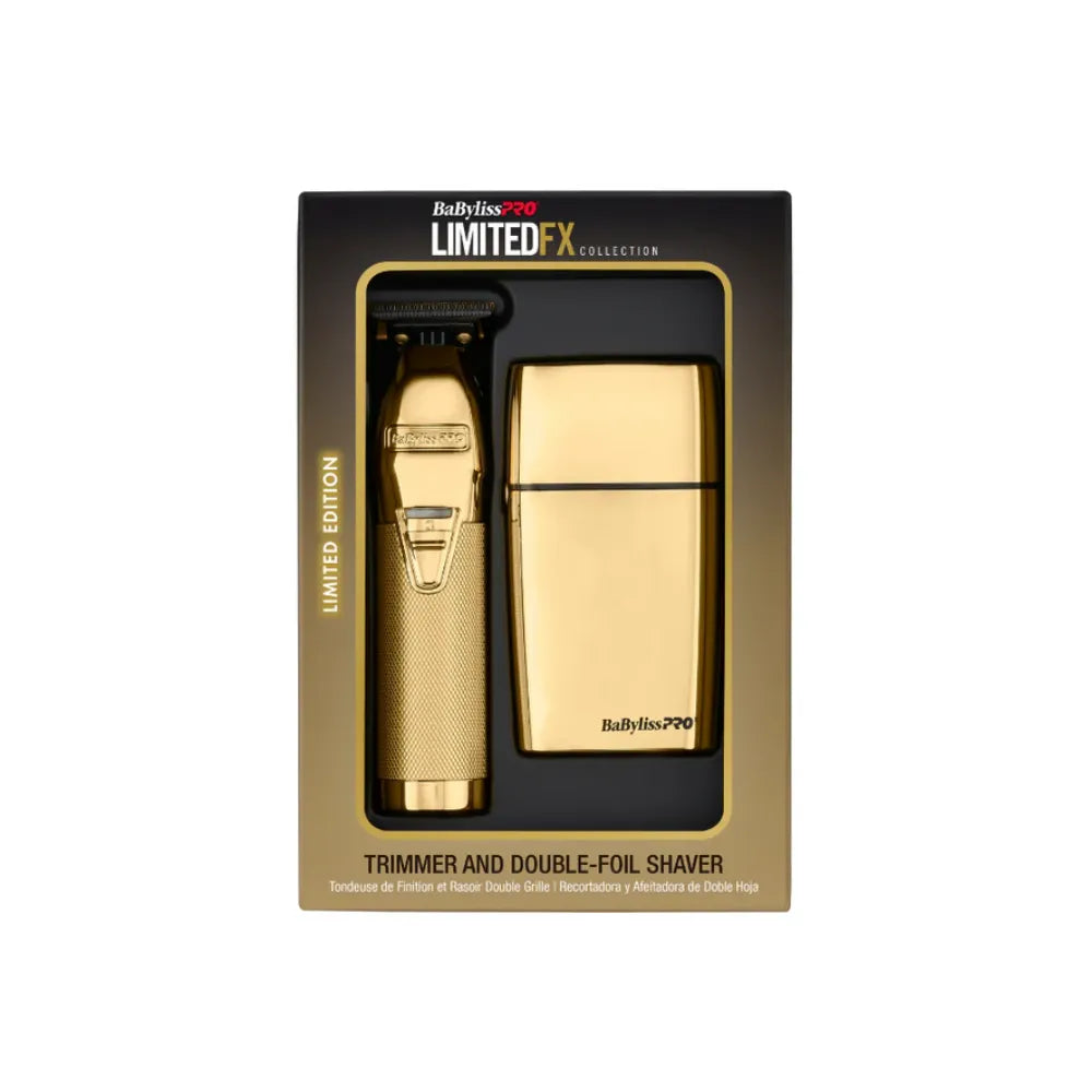 BabylissPRO LimitedFX Trimmer & Double-Foil Shaver Gold Collection - FXDUOFS2TG