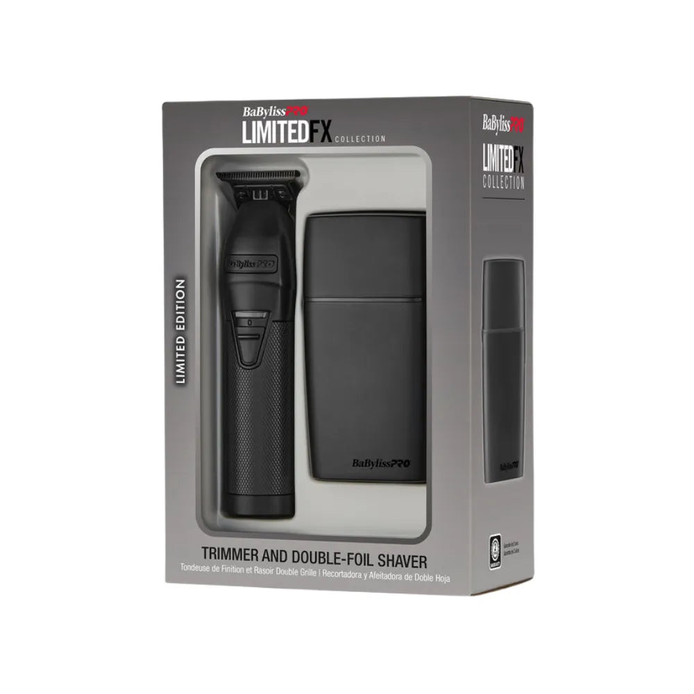 BabylissPRO LimitedFX Trimmer and Double-Foil Shaver Black Collection - FXDUOFS2TMB