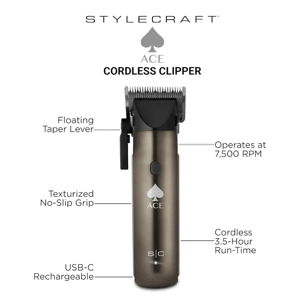 STYLECRAFT ACE COMPACT CORDLESS CLIPPER | SC618GY