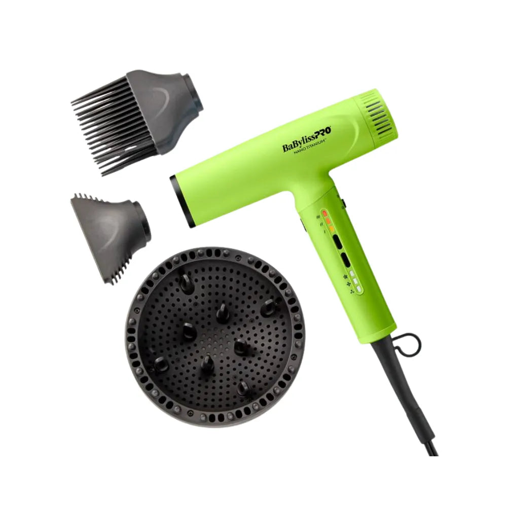 BABYLISSPRO NANO TITANIUM LIGHT IONIC HIGH-SPEED DRYER NEON YELLOW | BNTC9200NY