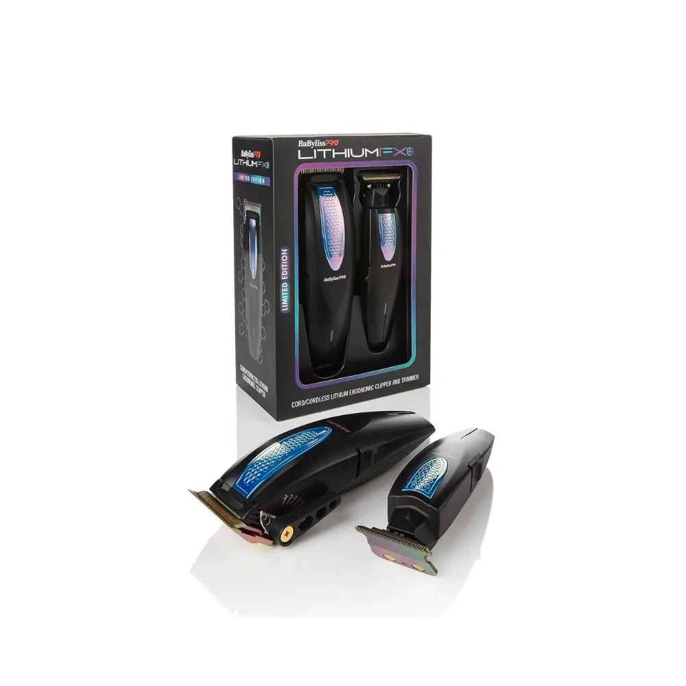 BABYLISSPRO LITHIUMFX+ LIMITED EDITION IRIDESCENT CLIPPER & TRIMMER COMBO | FX73HOLPKRB