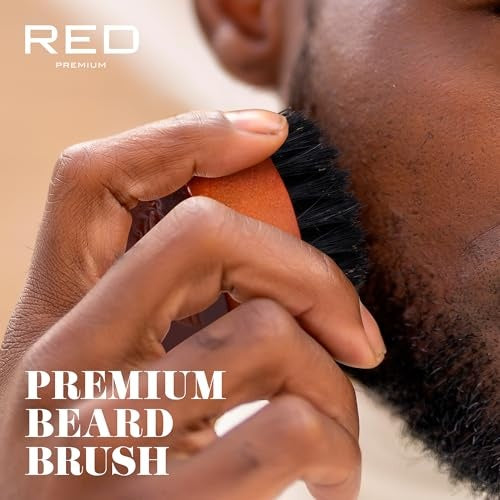 RED by Kiss Mini Beard Brush with 100% Natural Boar Bristles  | BR204