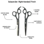 ROLDA SCISSOR & SHEAR SET 7 INCH BLACK