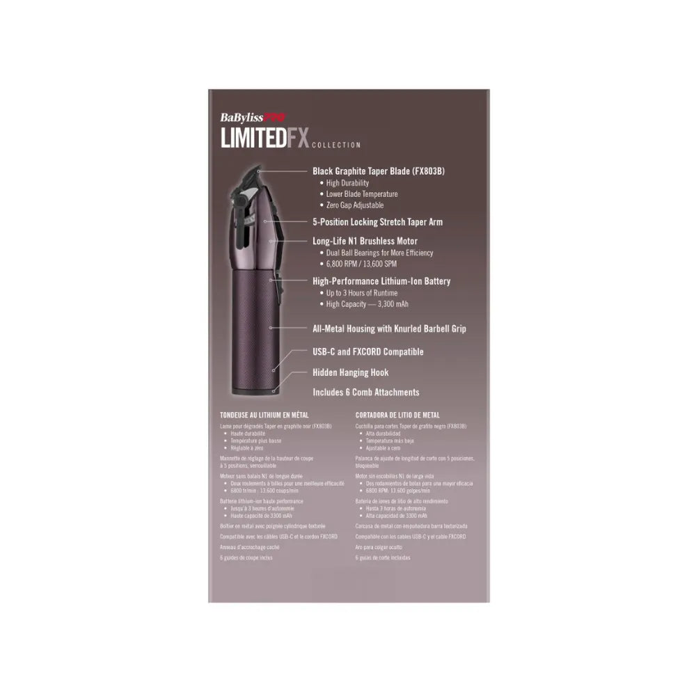 BabylissPRO LimitedFX Clipper Nightfall