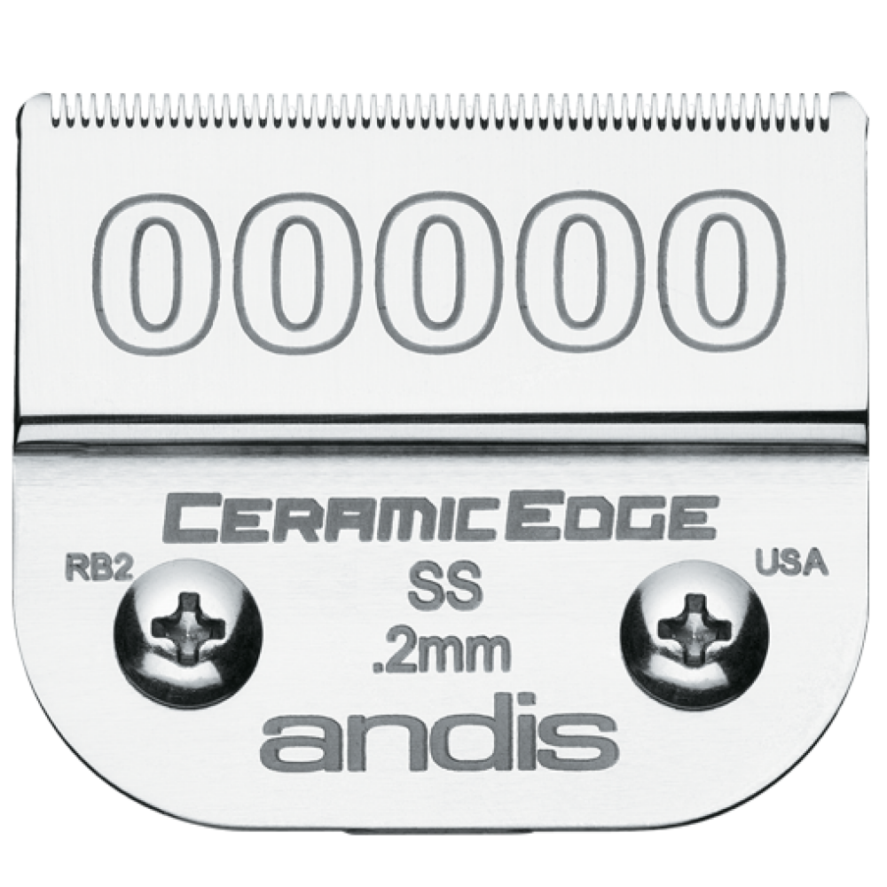 Andis ceramic edge razor blade on a white background