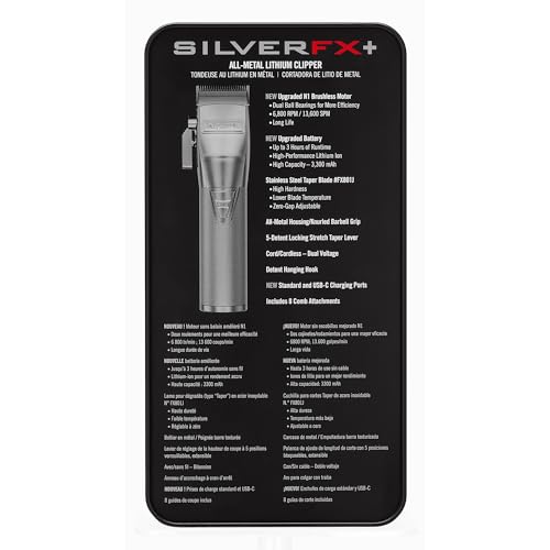 BABYLISSPRO SILVERFX+ ALL-METAL LITHIUM CLIPPER | FX870NS
