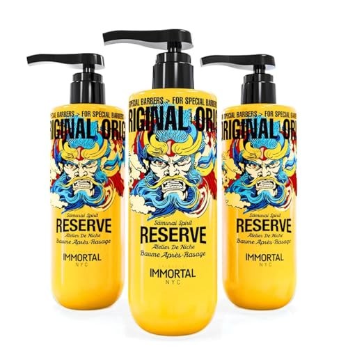 Immortal NYC Reserve Samurai Spirit, Aftershave Balm for Men- Moisturizing & Soothing Formula After Shaving- Spicy Floral Aftershave for Men- 17 Oz