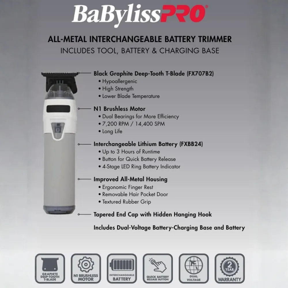 BABYLISSPRO FXONE LIMITED EDITION WHITE TRIMMER | FX799TW