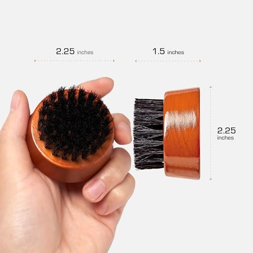 RED by Kiss Mini Beard Brush with 100% Natural Boar Bristles  | BR204