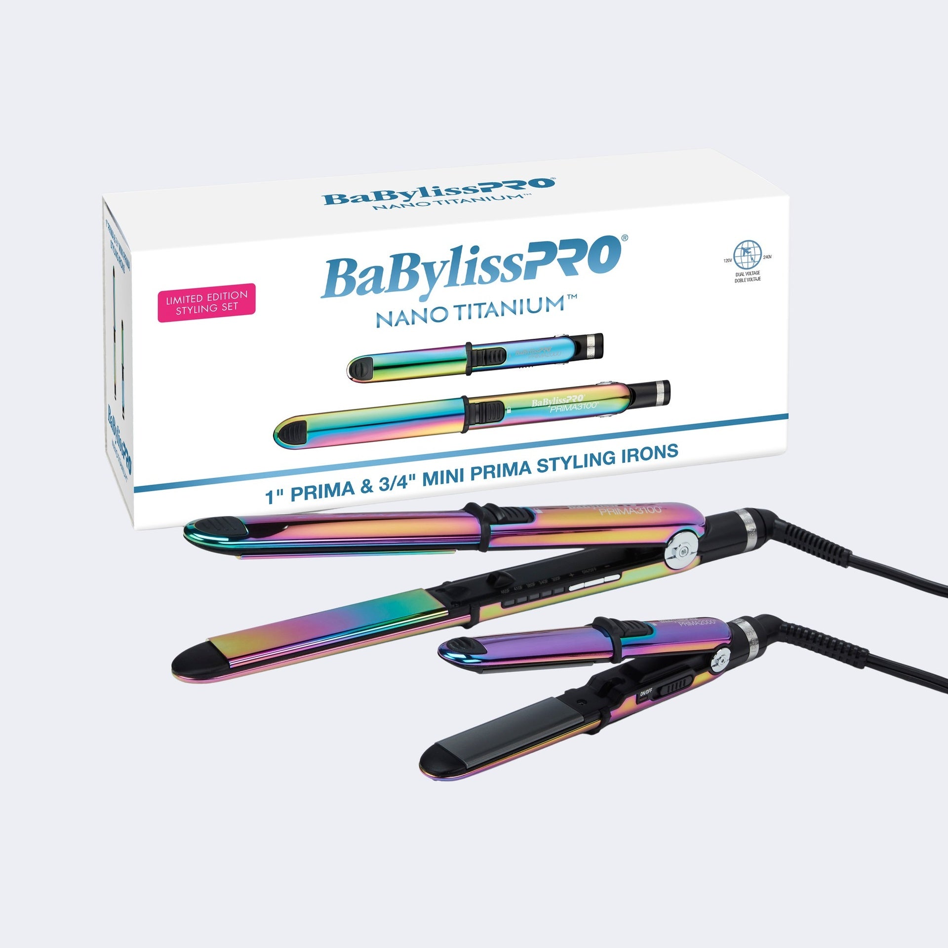 BABYLISSPRO NANO TITANIUM IRIDESCENT PRIMA STYLING IRON SET | BNTPK1RB