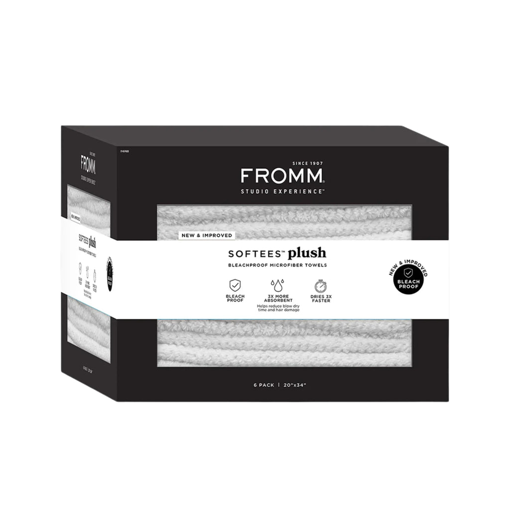 FROMM SOFTEES PLUSH MICROFIBER BLEACHPROOF TOWELS | 6 PACK | 20"X34"