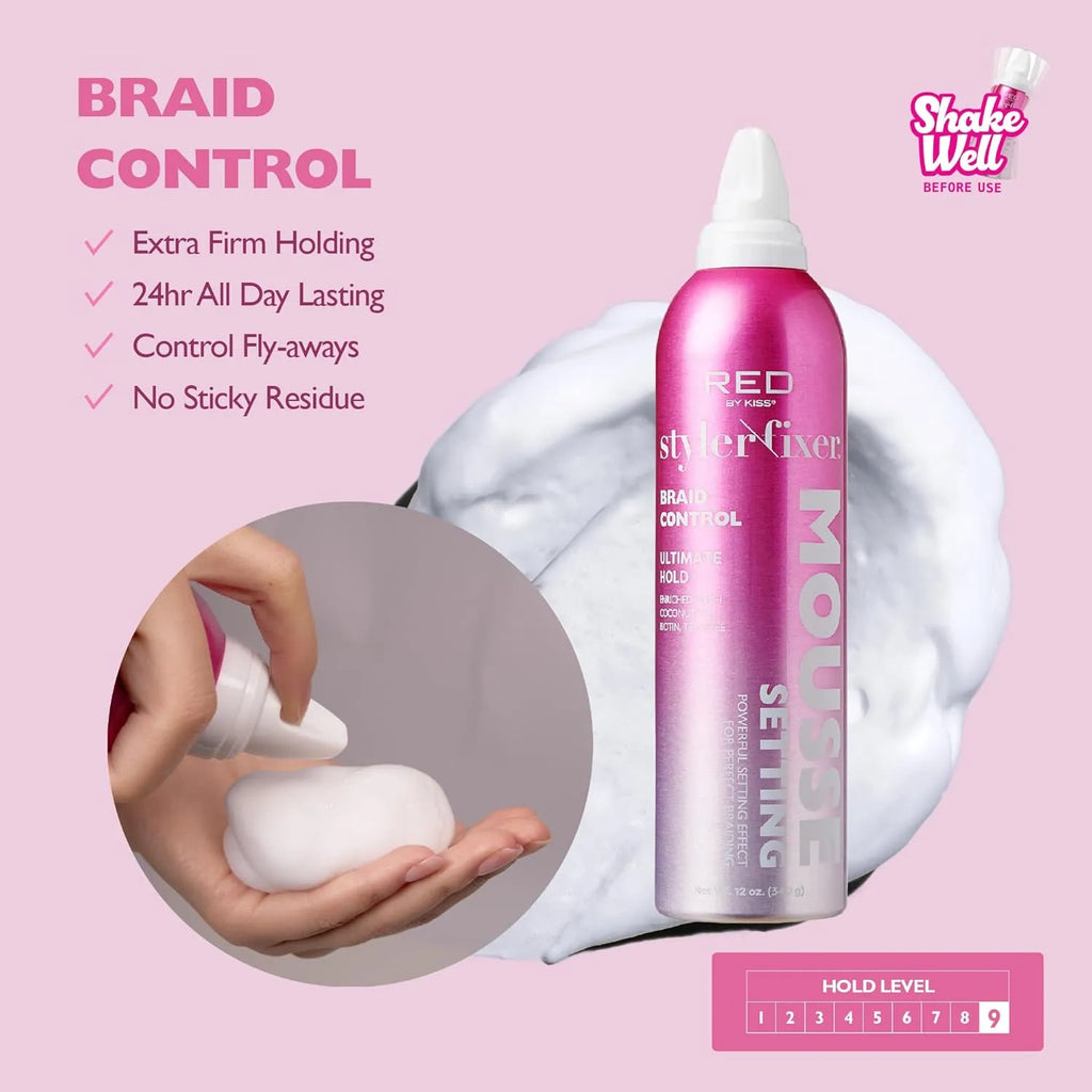 RED BY KISS STYLER FIXER SETTING MOUSSE BRAID CONTROL | STM04