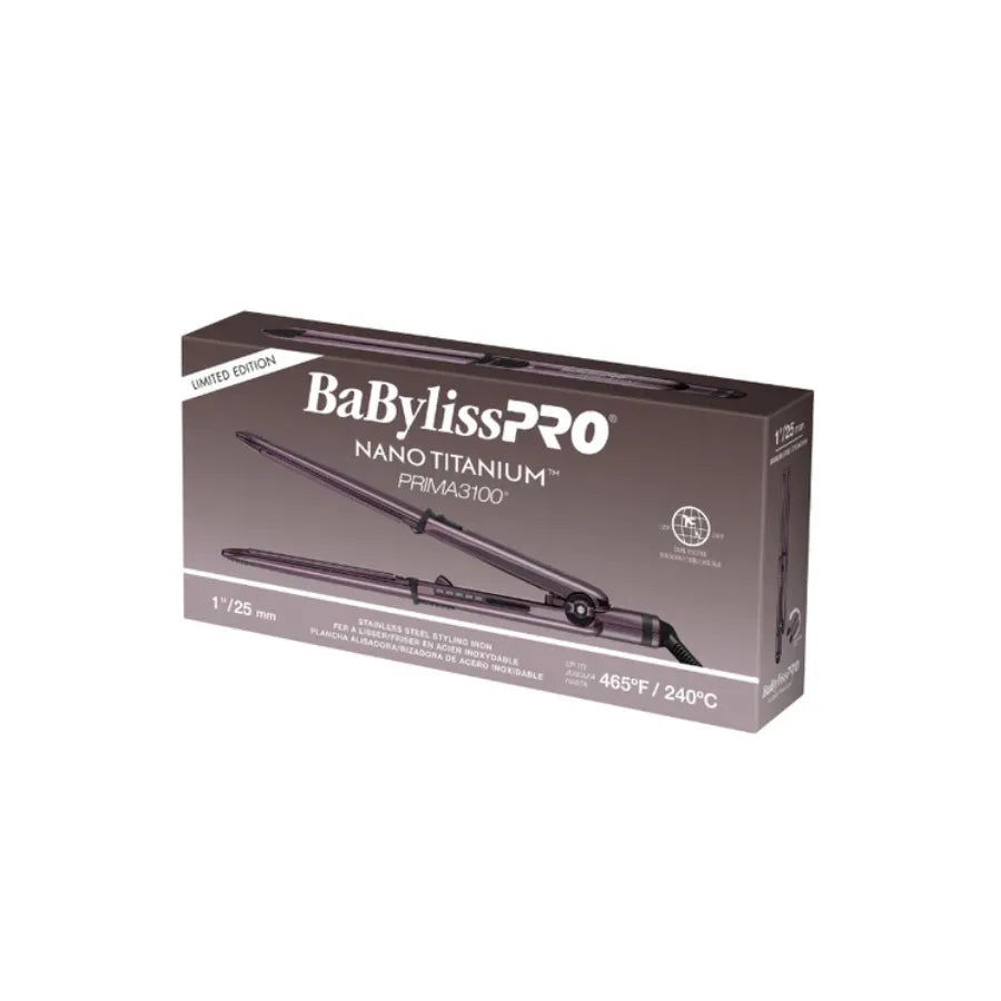 BabylissPRO Nano Titanium Purple Prima 3100 1" Styling Iron | BNTP3100TUC