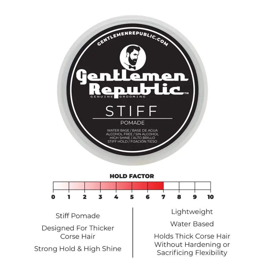 GENTLEMEN REPUBLIC STIFF HAIR POMADE 4OZ | 2506