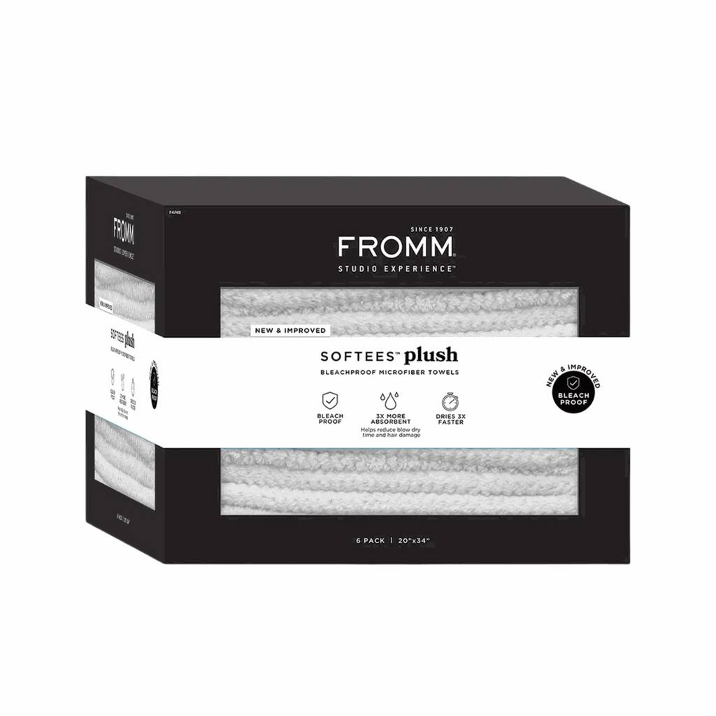 FROMM SOFTEES PLUSH MICROFIBER BLEACHPROOF TOWELS | 6 PACK | 20"X34"