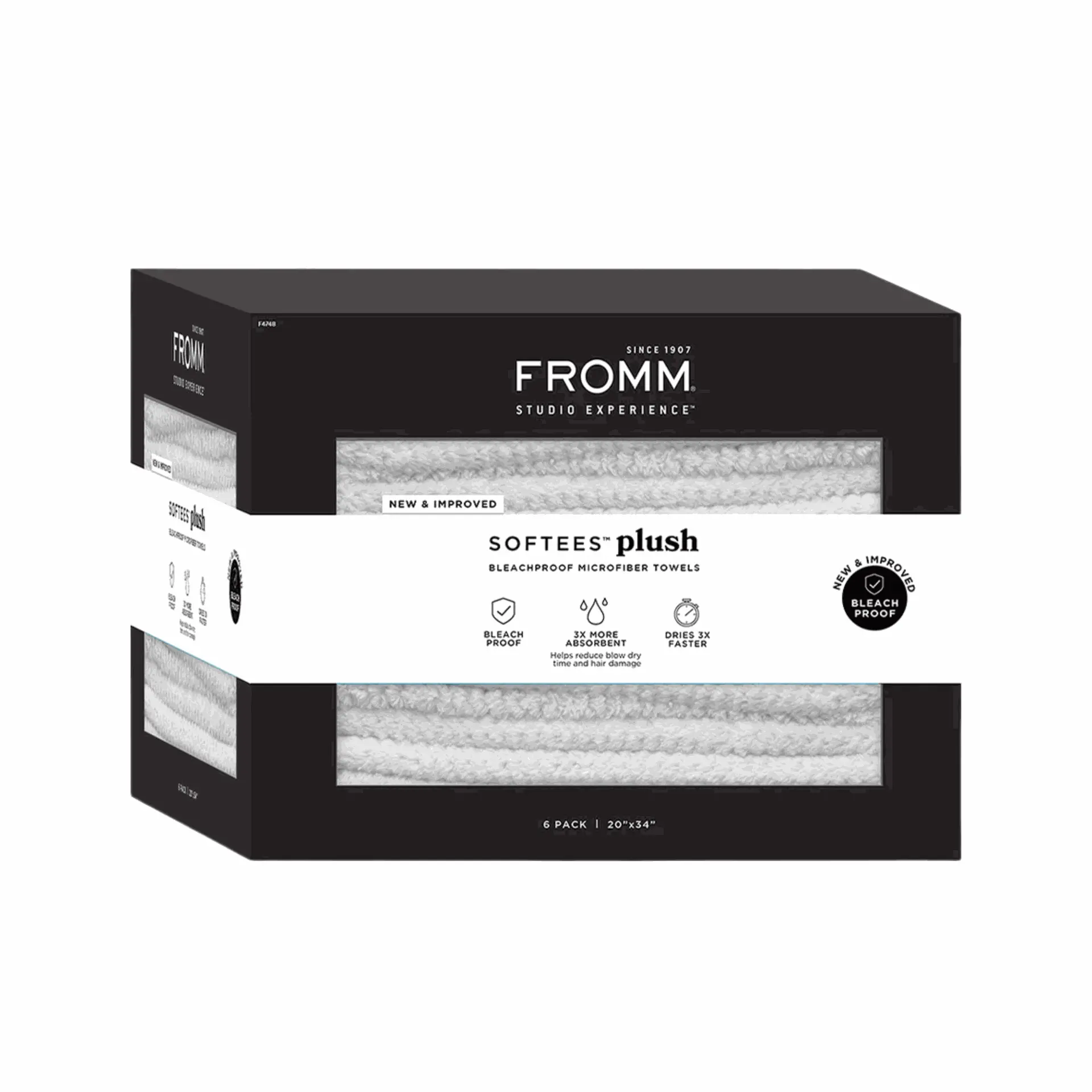FROMM SOFTEES PLUSH MICROFIBER BLEACHPROOF TOWELS | 6 PACK | 20"X34"