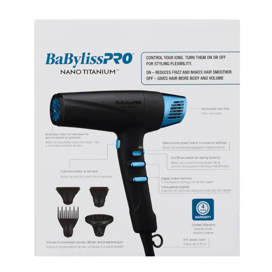 BabylissPRO Nano Titanium Dryer - Blue | BNTMB9100