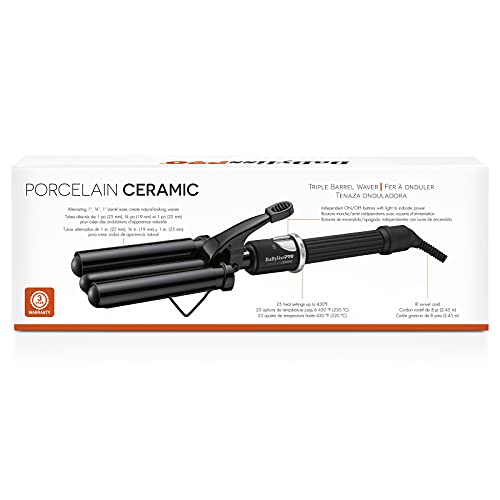 BABYLISSPRO PORCELAIN CERAMIC TRIPLE BARREL WAVER | BP331SUC