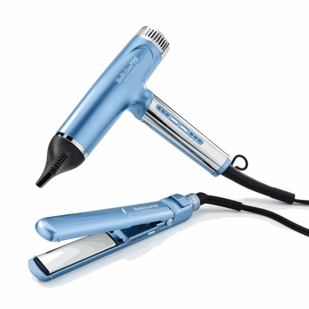 BABYLISS NANO TITANIUM LIMITED EDITION NANO LIGHT DRYER & 1" ULTRA-THIN FLAT IRON | BNTPP79