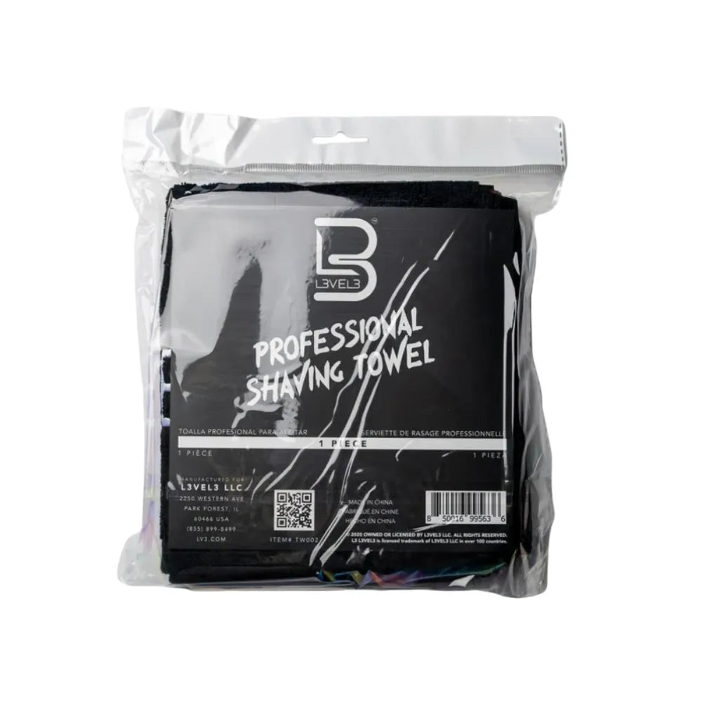 L3VEL3 PREMIUM SHAVING TOWEL - BLACK | TW002