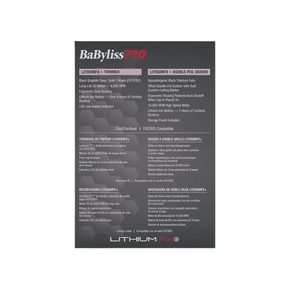 BABYLISSPRO LIMITED EDITION LITHIUMFX+ TRIMMER & DOUBLE-FOIL SHAVER | FX73FSTPKMP