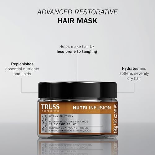 TRUSS Nutri Infusion Hair Mask - Deep Conditioning Treatment for Dry, Damaged, or Chemically Treated Hair with Myrica Fruit Wax - Restores Lipids, Hyd